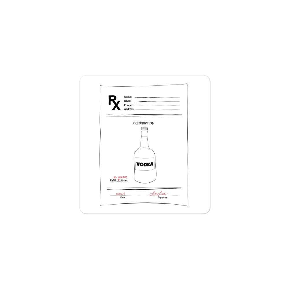 Vodka Prescription Sticker