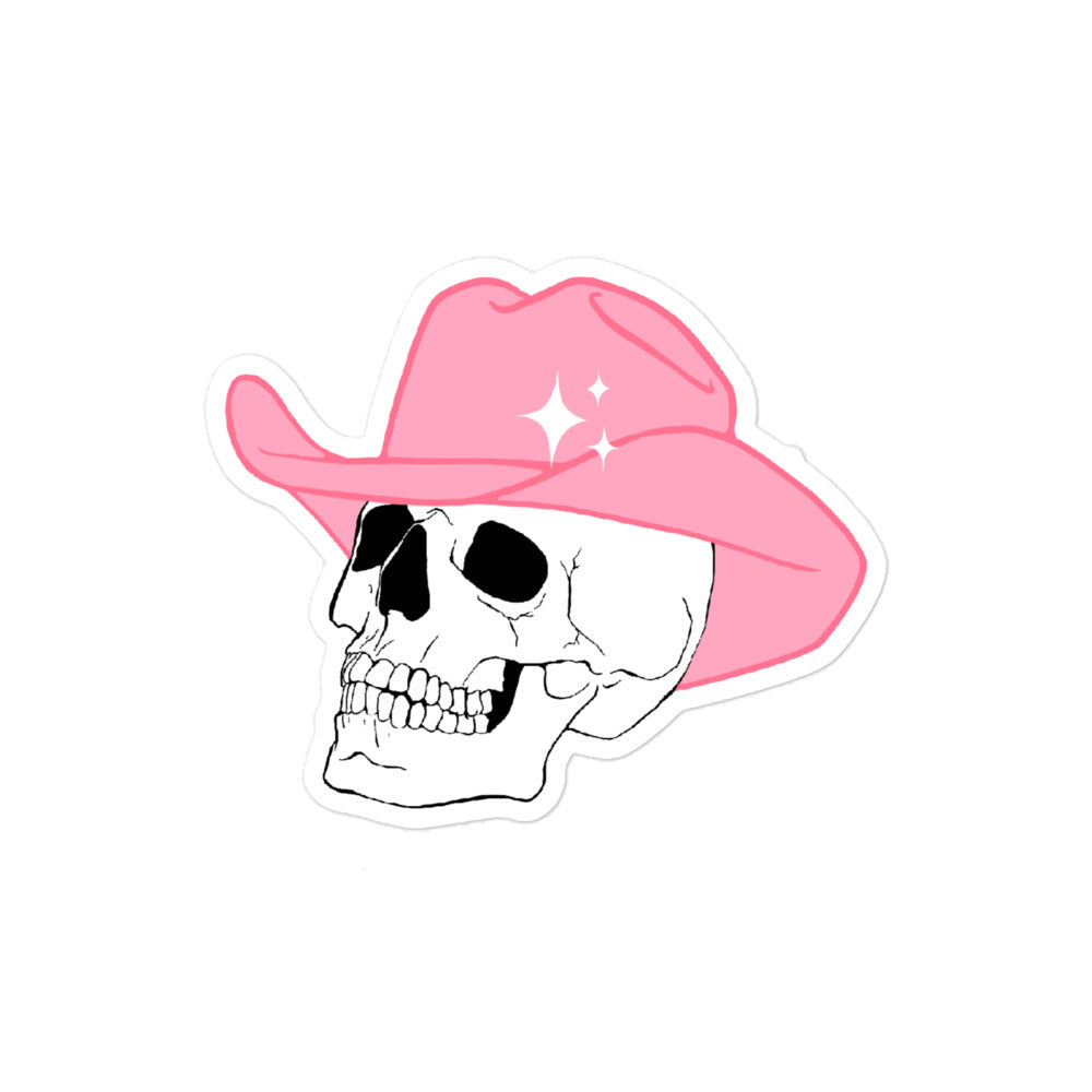 Cowgirl Skull Sticker