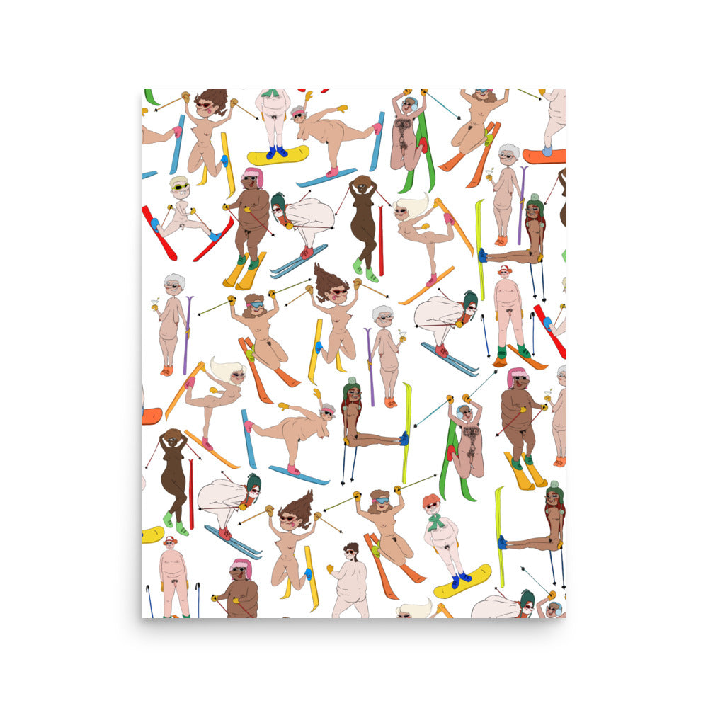 Naked Skiers Poster