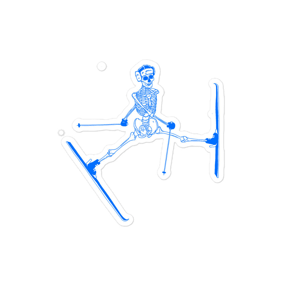 Skeleton Skier Sticker