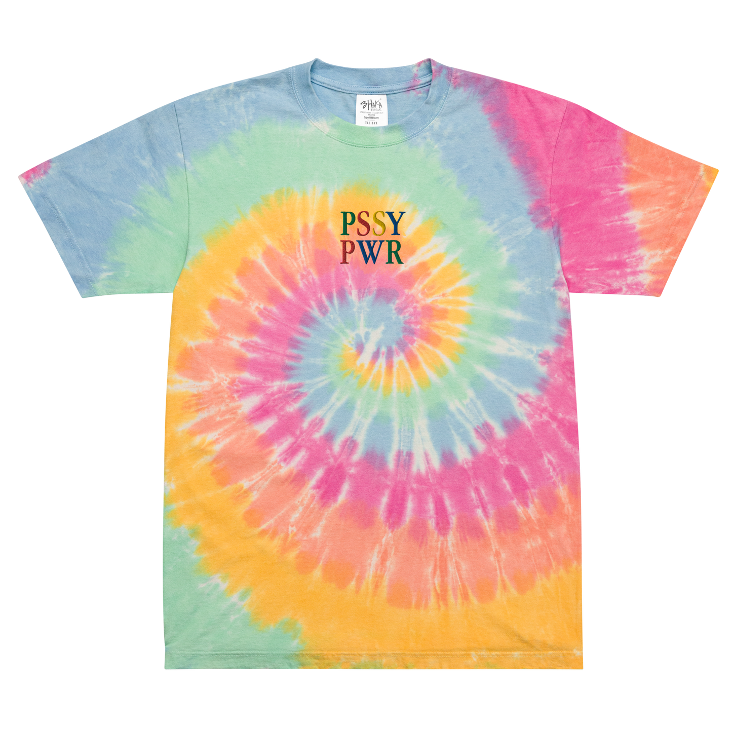 PSSY PWR tie-dye t-shirt