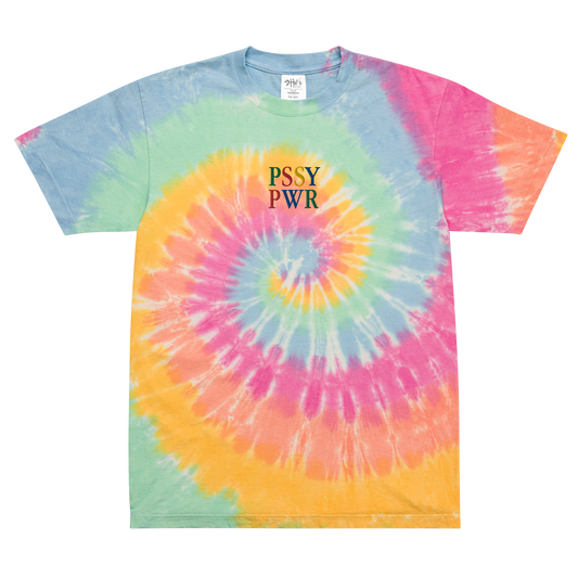 PSSY PWR tie-dye t-shirt